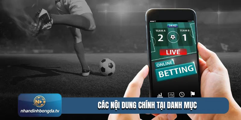 Các nội dung chính tại danh mục